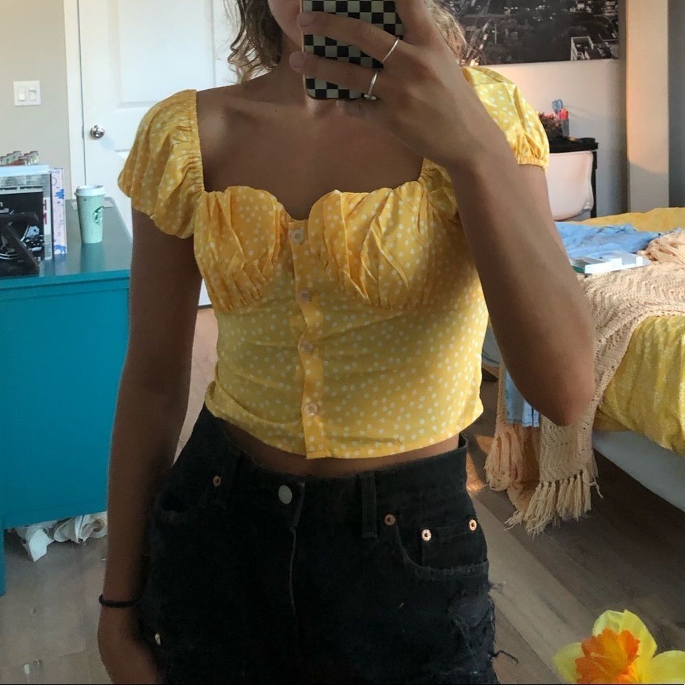 polka dot crop top - Picture 2 of 5